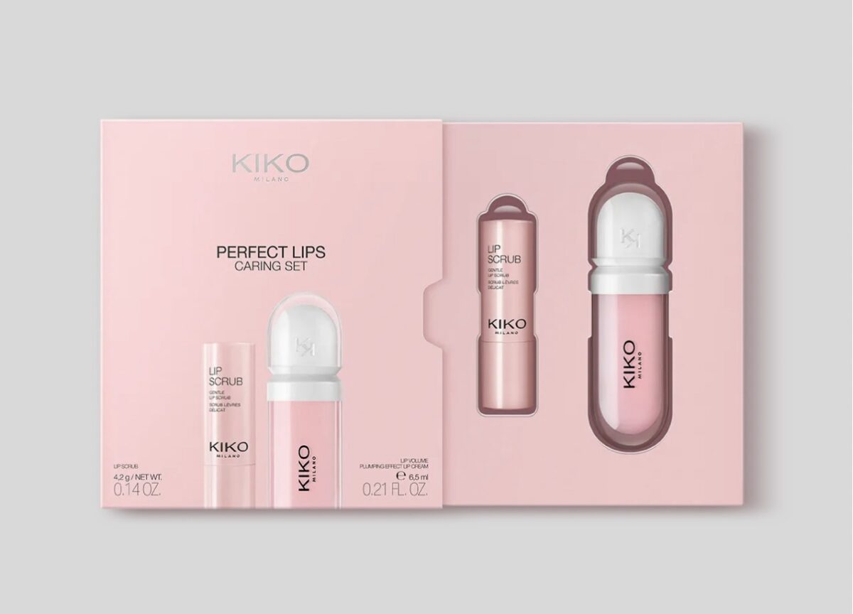 Lūpų priežiūros rinkinys KIKO MILANO „Perfect Lips Caring Set“ blizgesys “Tutu Rose”