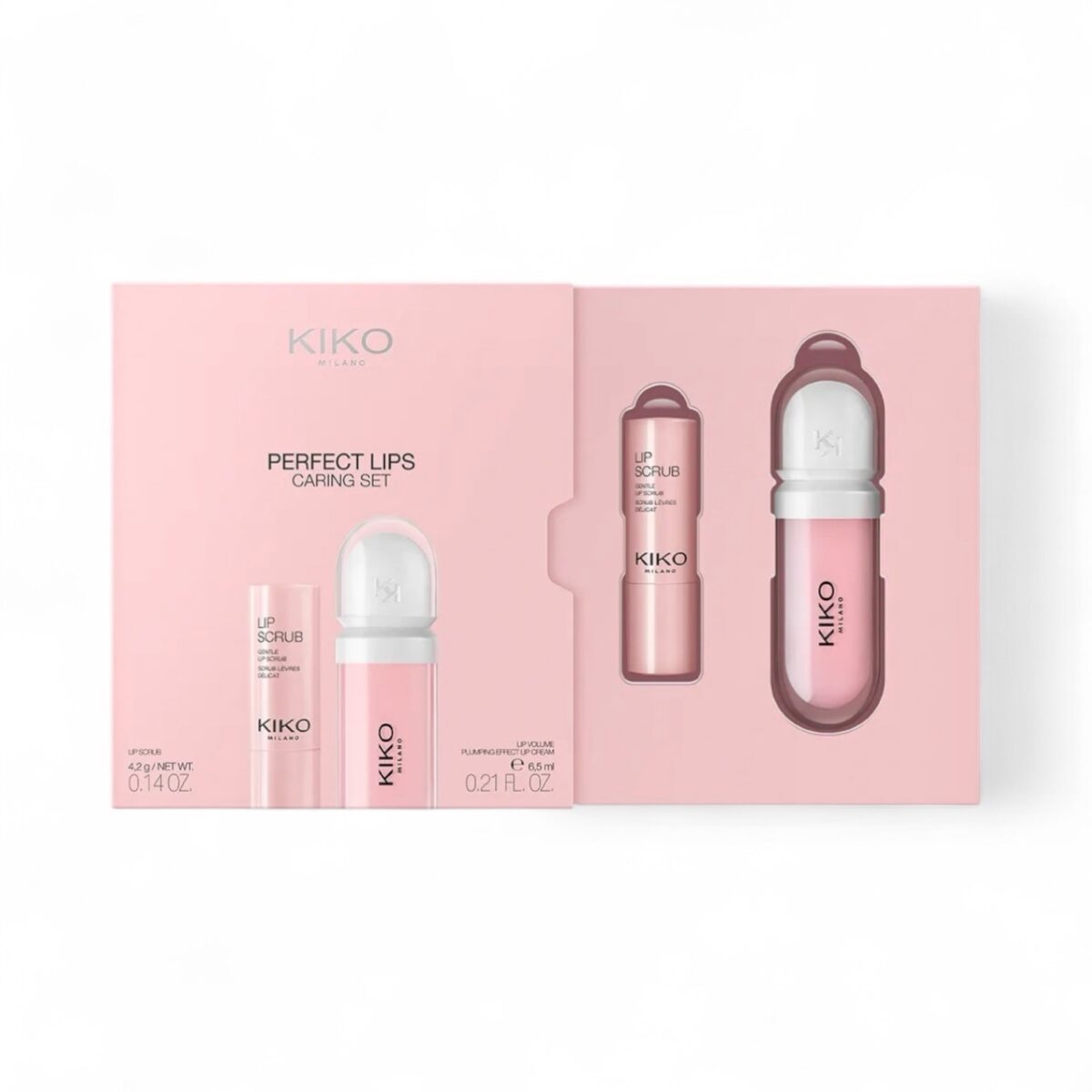 Lūpų priežiūros rinkinys KIKO MILANO „Perfect Lips Caring Set“ blizgesys “Tutu Rose”