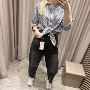 Pilki “ballon” džinsai