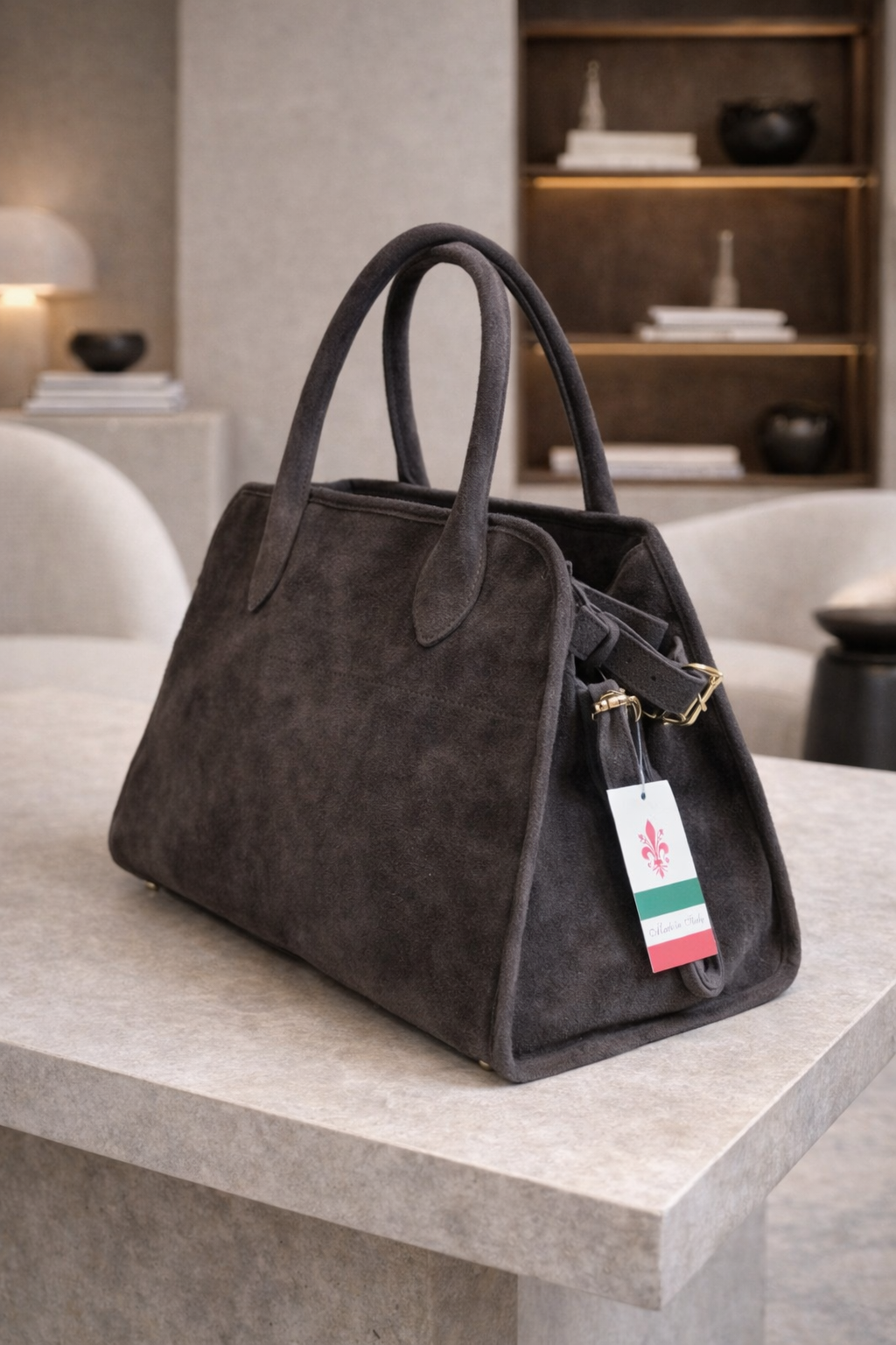 Lugisanto natūralios verstos odos rankinė “Šokoladas”