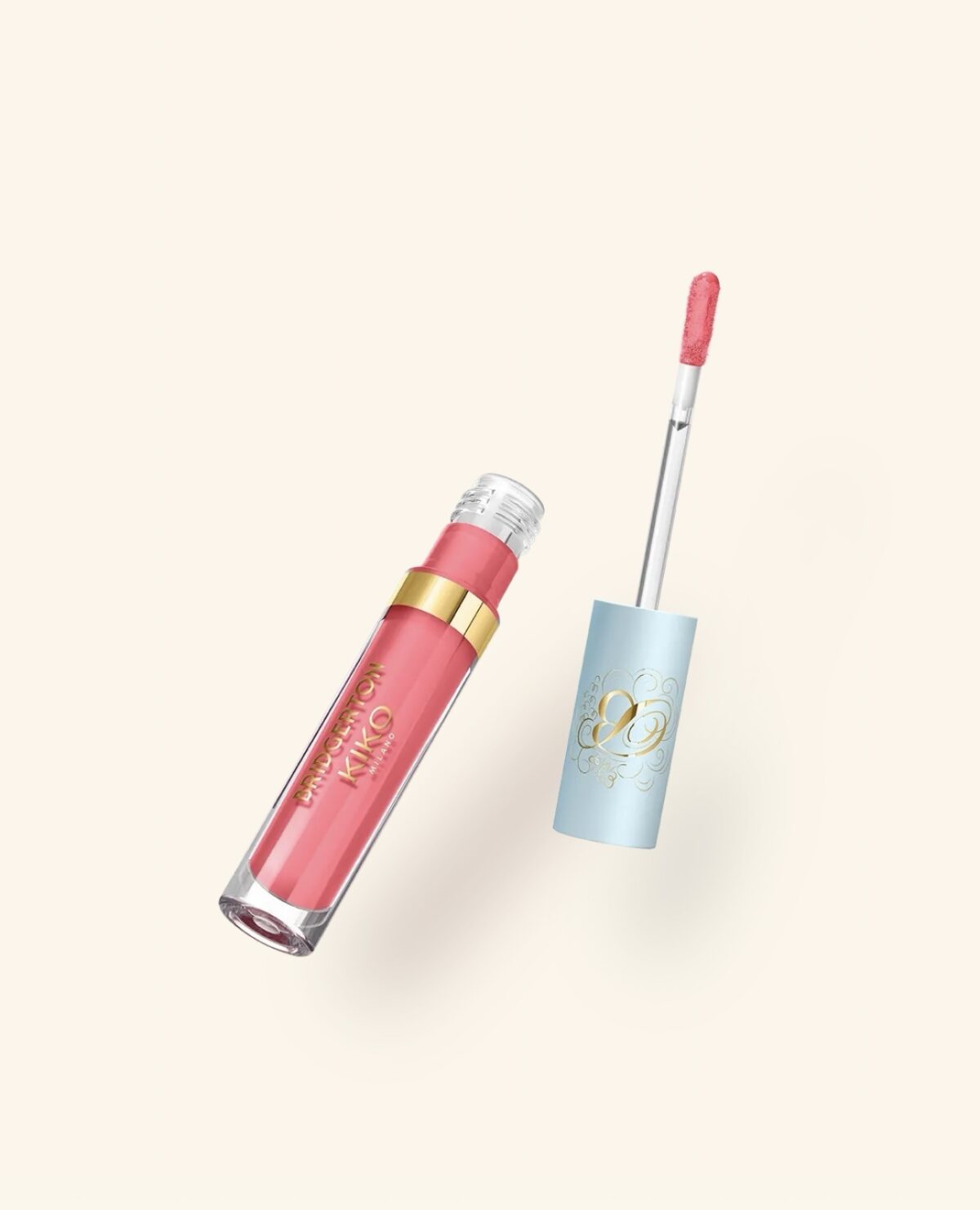 🌸 KIKO MILANO Bridgerton Brilliant Bliss lūpų blizgesys 02 – Blushing Nectarine