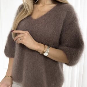 Moherinis megztinis “Plum”