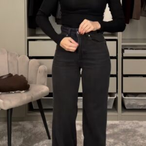 M SARA tamsiai pilki džinsai