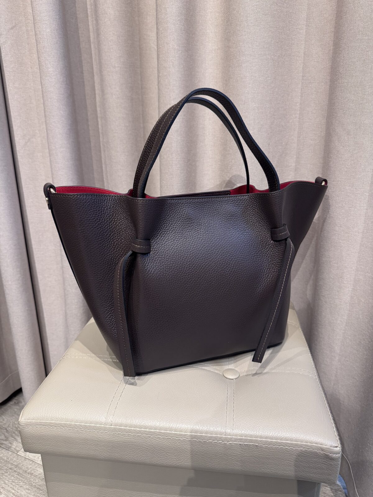 Odinė, ruda itališka rankinė