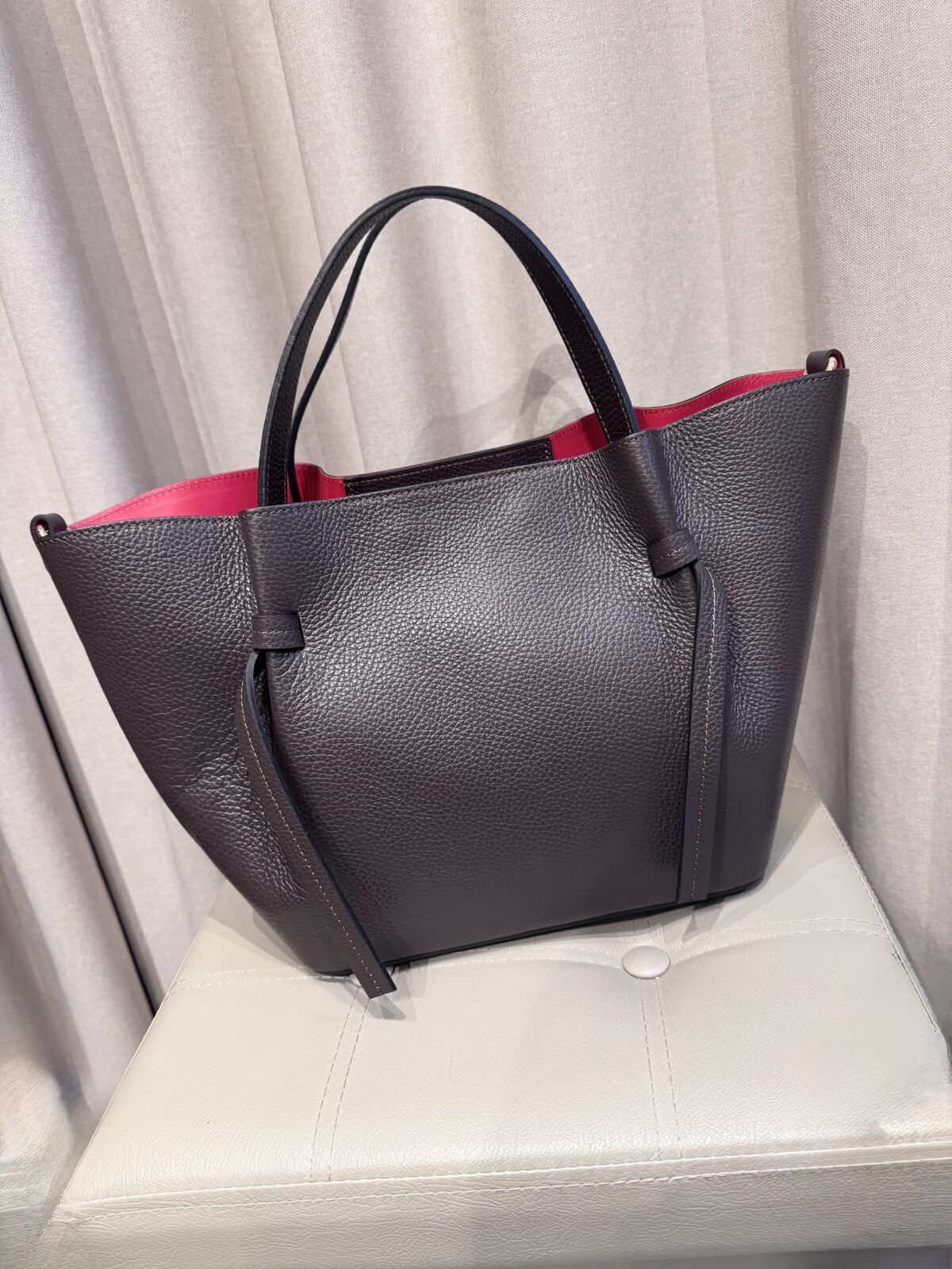 Odinė, ruda itališka rankinė