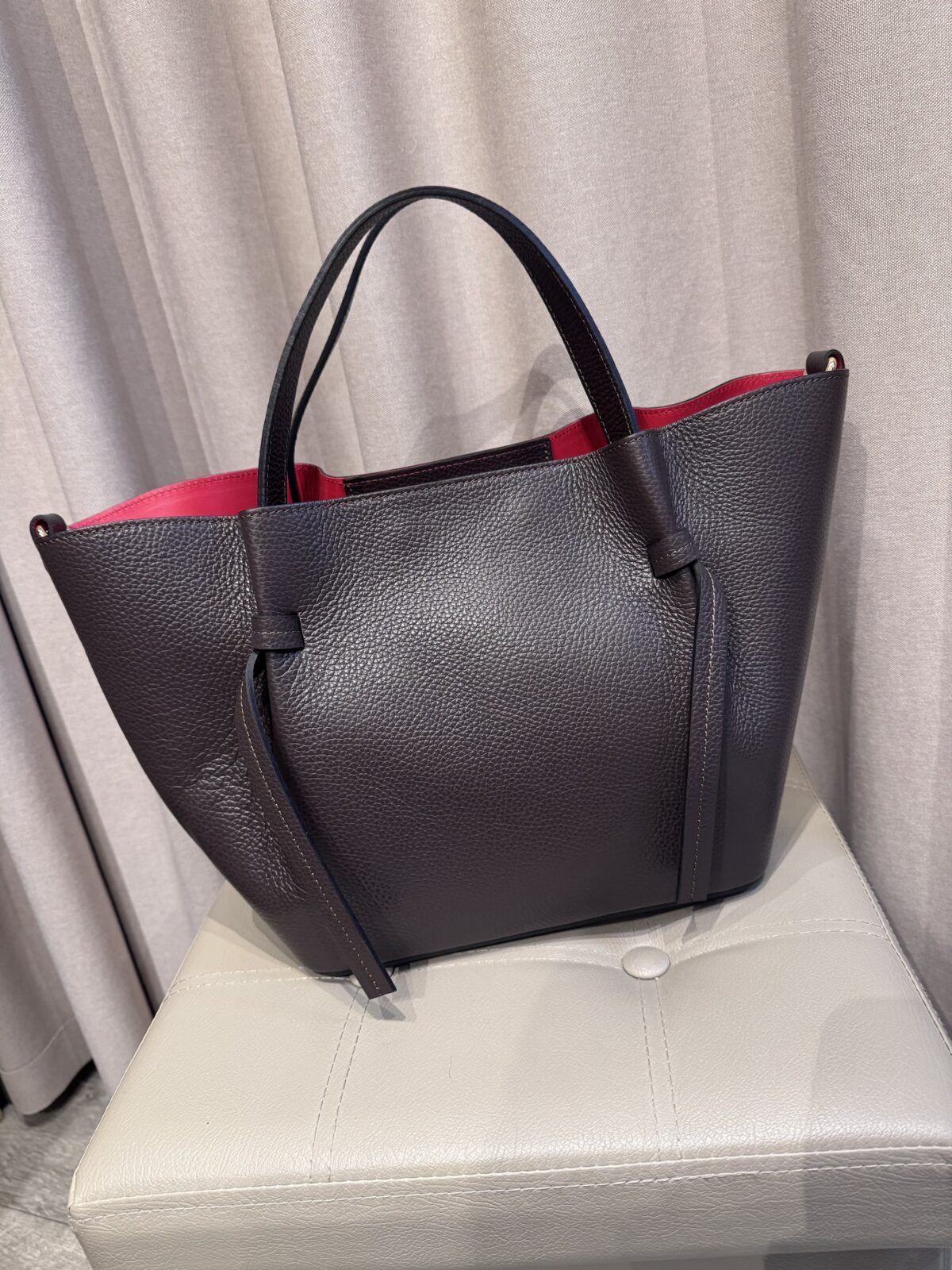 Odinė, ruda itališka rankinė