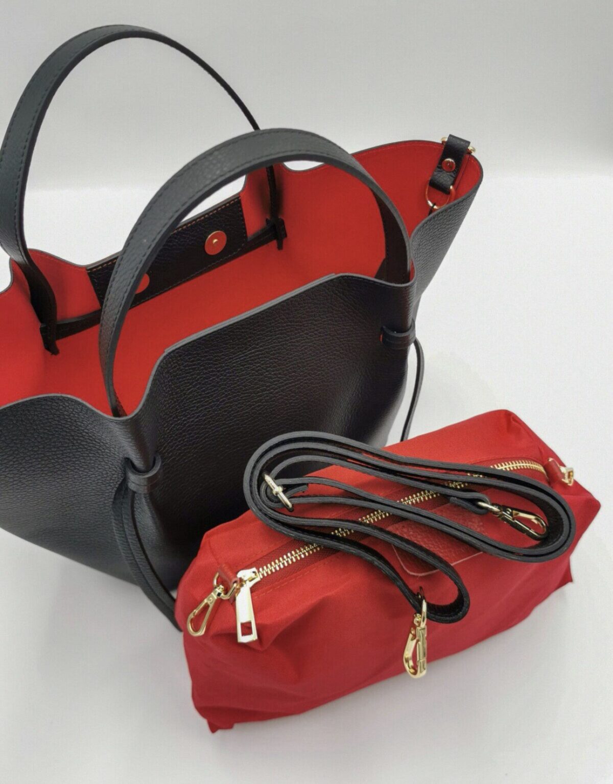 Odinė, ruda itališka rankinė