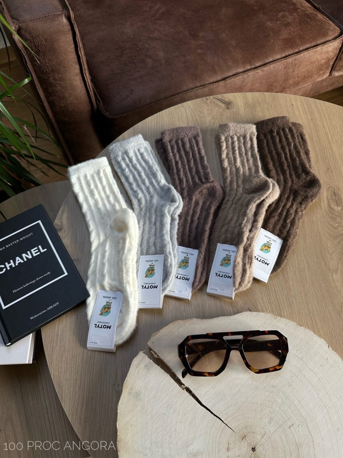 5 porų moteriškų kojinių rinkinys iš natūralios angoros – Premium klasė