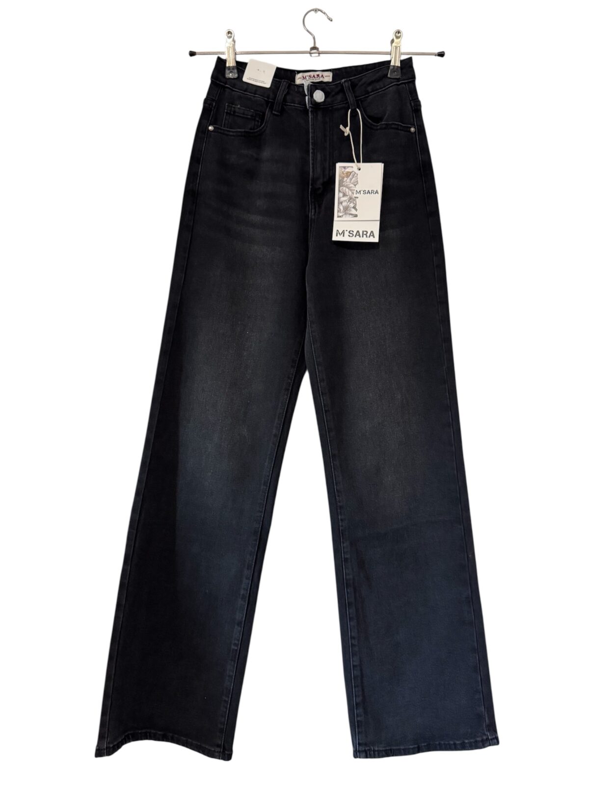 M SARA tamsiai pilki džinsai