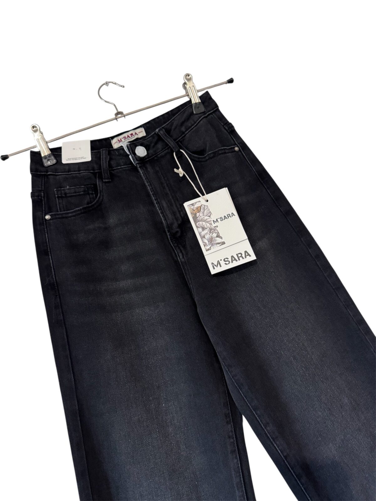 M SARA tamsiai pilki džinsai