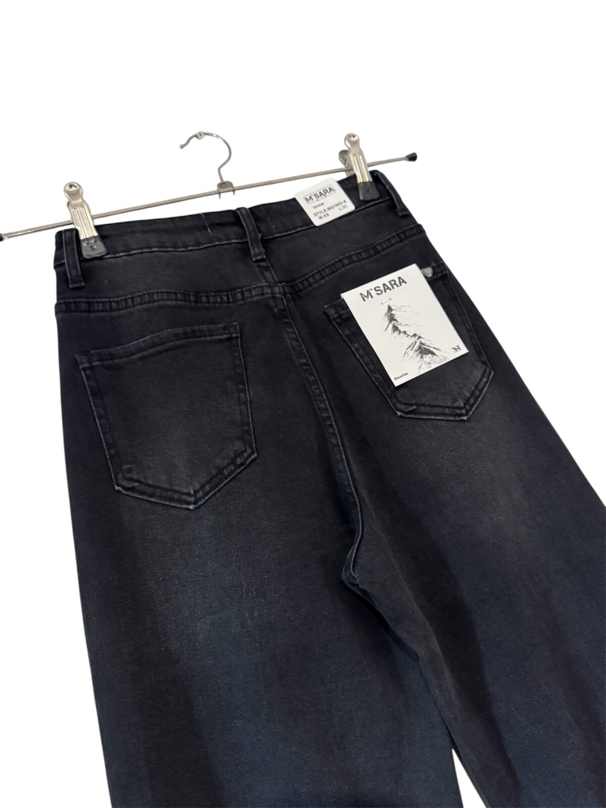 M SARA tamsiai pilki džinsai