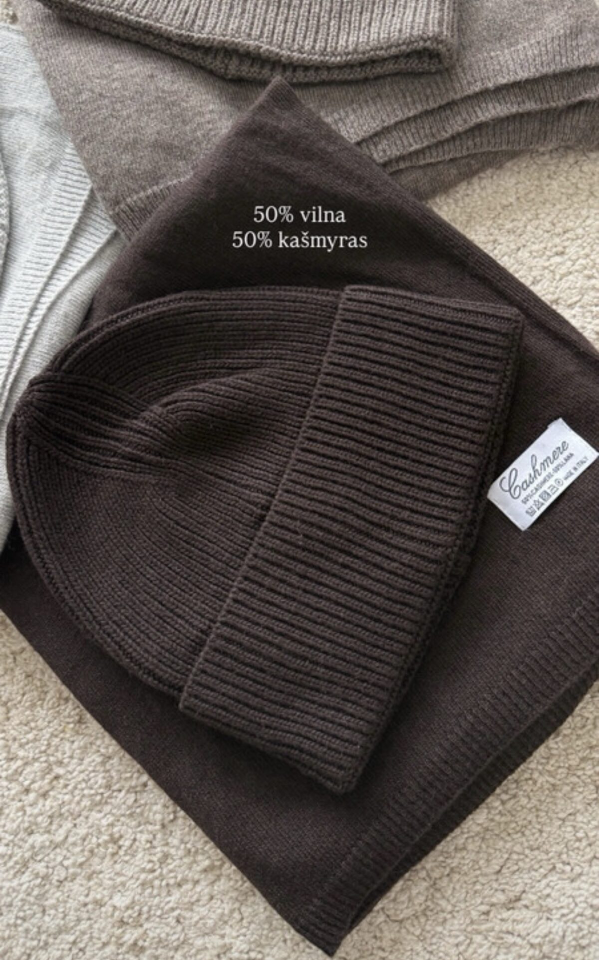 Vilnos ir kašmyro kepurės bei šaliko komplektas