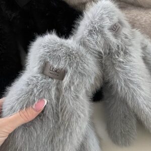 Kailinės UGC kumštinės pirštinės – šiltos žieminės pirštinės su dirbtinio kailio išore