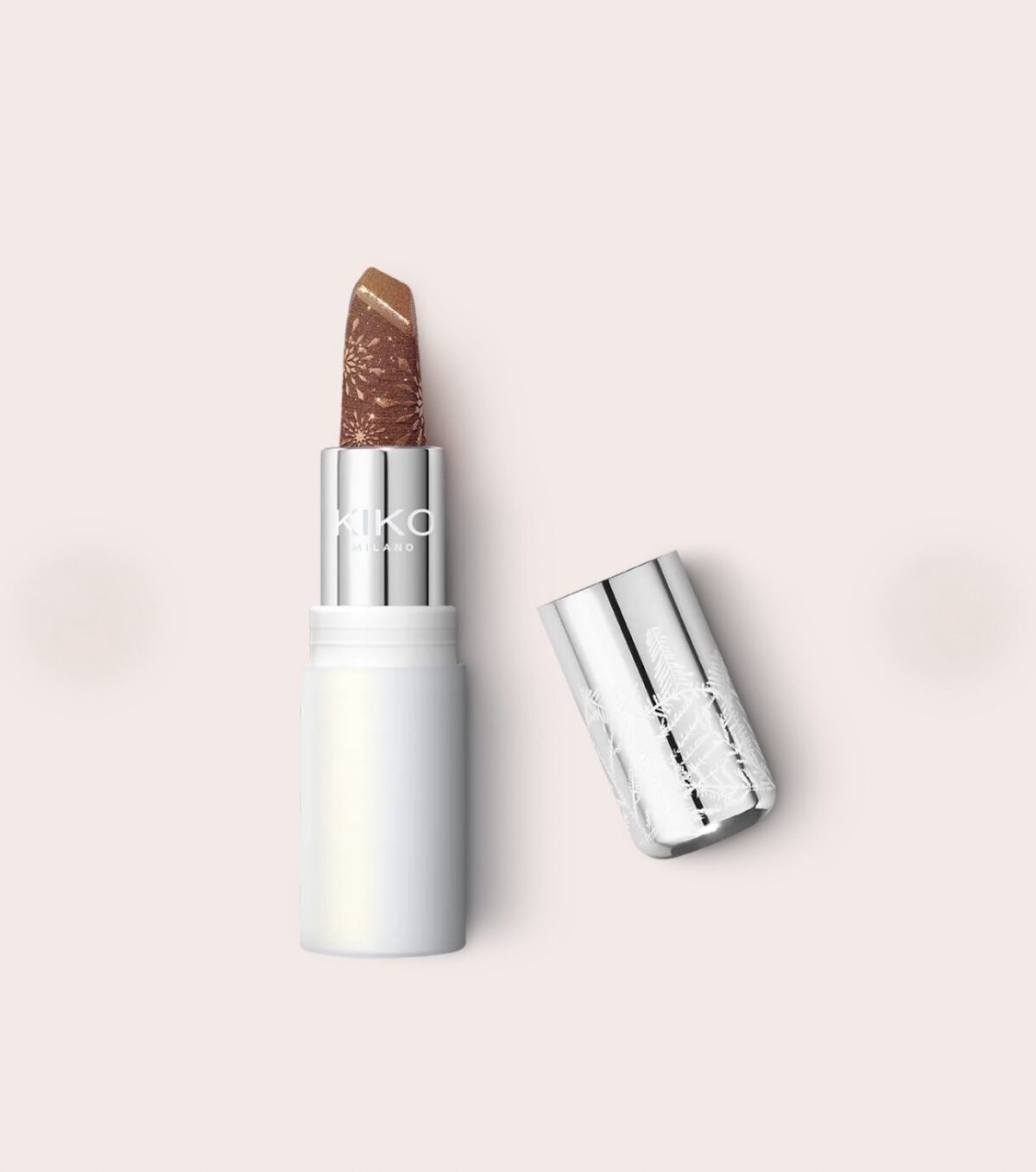 KIKO MILANO Snow-Kissed Holiday Sparkly Peaks Lipstick 01 – lūpų dažai