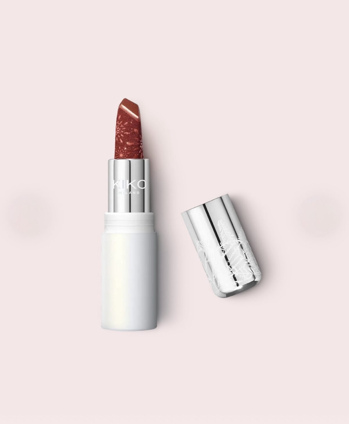 KIKO MILANO Snow-Kissed Holiday Sparkly Peaks Lipstick 02 – lūpų dažai