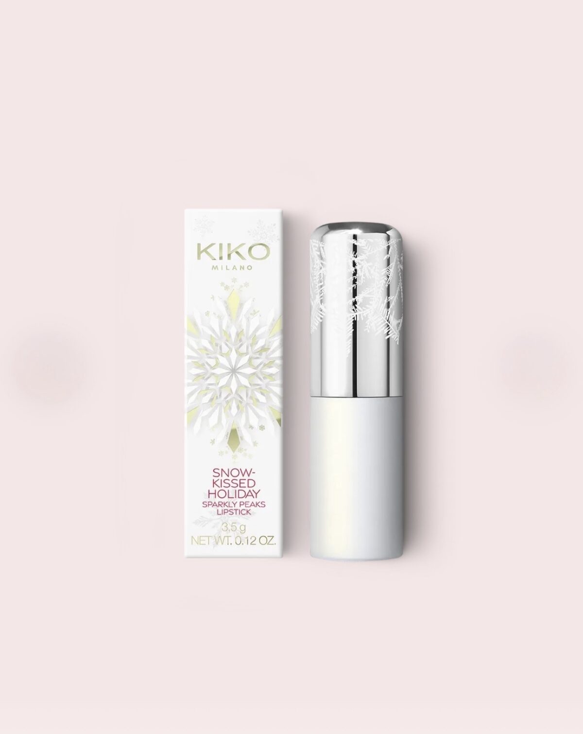 KIKO MILANO Snow-Kissed Holiday Sparkly Peaks Lipstick 02 – lūpų dažai