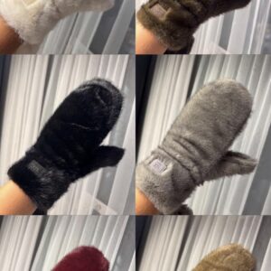 Kailinės UGC kumštinės pirštinės – šiltos žieminės pirštinės su dirbtinio kailio išore