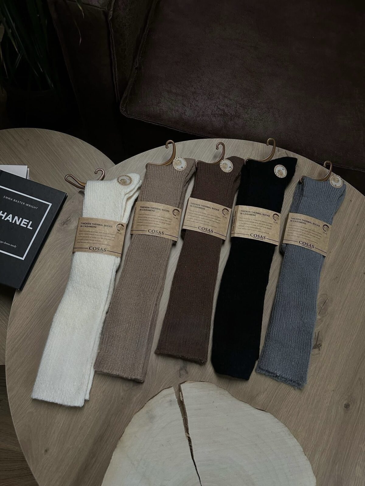 Cosas ilgos kašmyrinės kojinės iki kelių – 5 vnt. rinkinys