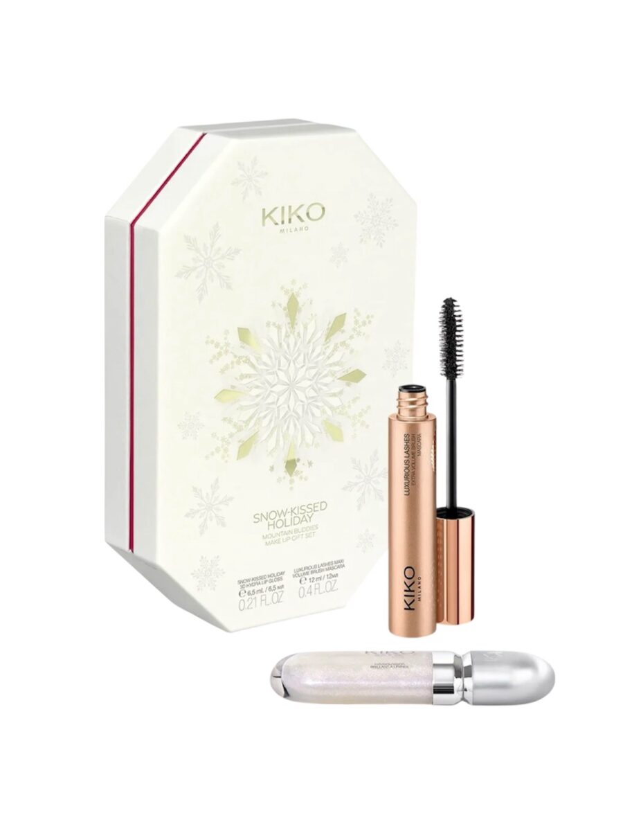 photoroom_20251124_160333 KIKO MILANO Snow - Kissed Holiday Mountain Buddies Make Up Gift Set – makiažo rinkinys akims ir lūpoms
