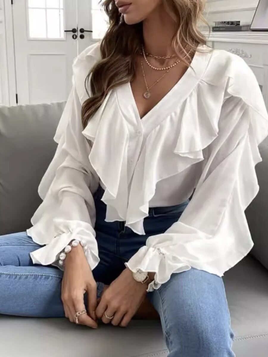 screenshot-771 Šventiniai marškinukai su raukiniais – elegantiškas modelis - balta