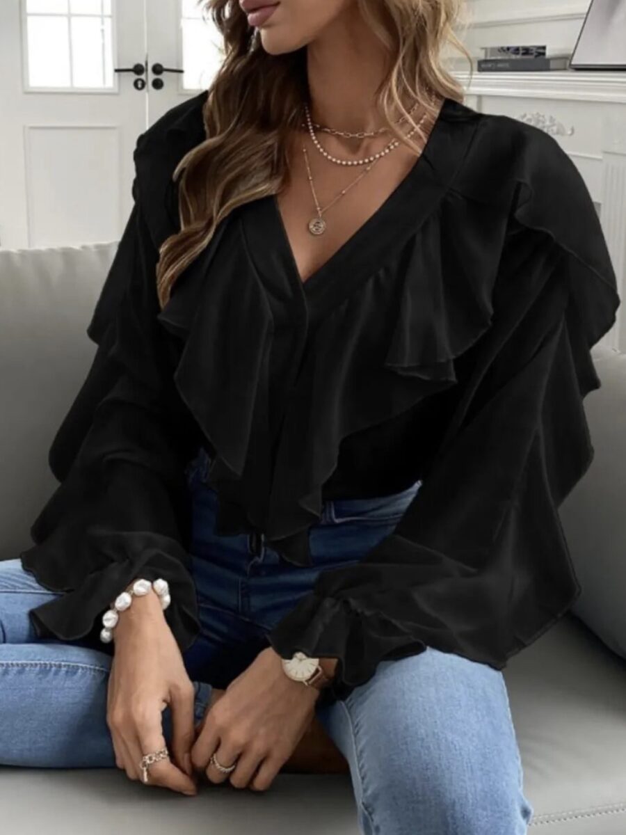 screenshot-774 Šventiniai marškinukai su raukiniais – elegantiškas modelis - juoda