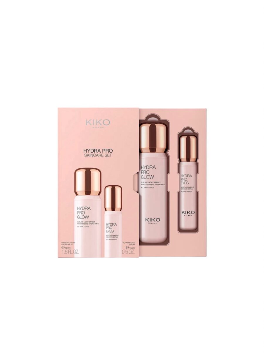 KIKO MILANO Hydra Pro Glow Skincare Set – drėkinamasis veido ir akių priežiūros rinkinys