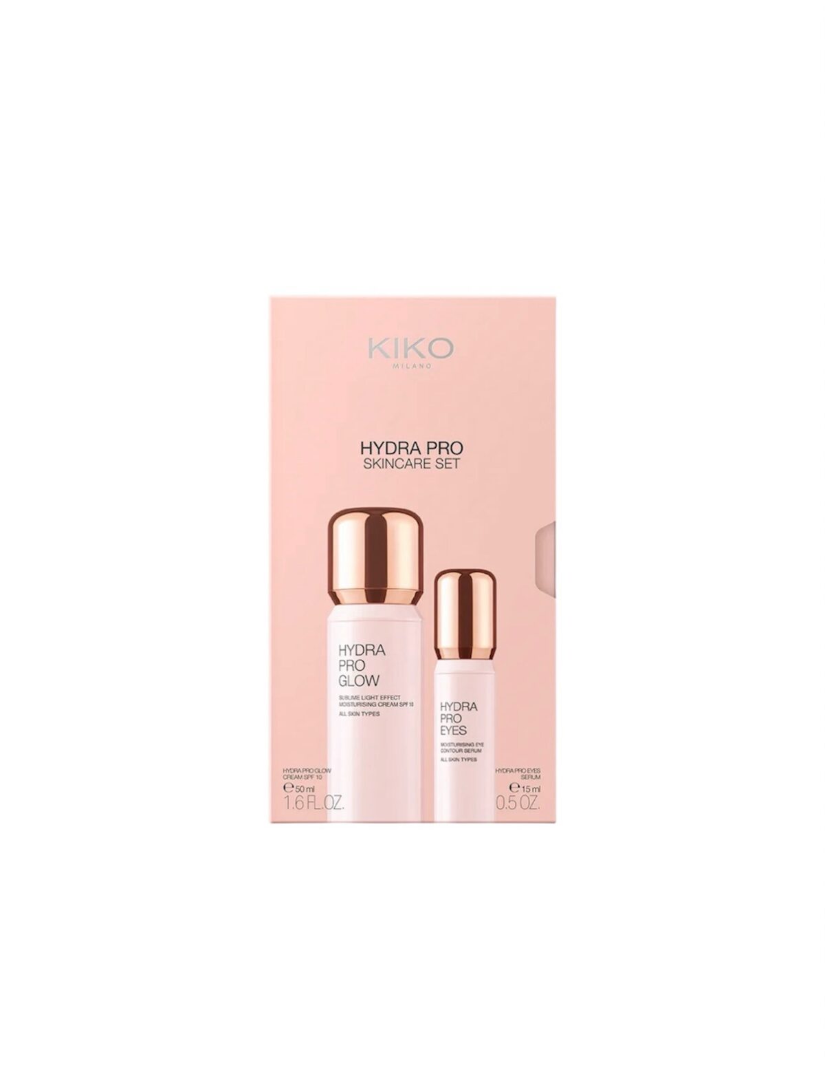 KIKO MILANO Hydra Pro Glow Skincare Set – drėkinamasis veido ir akių priežiūros rinkinys