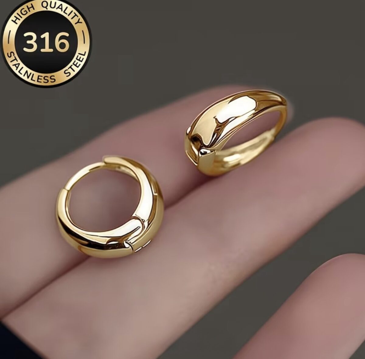 Klasikiniai žiediniai auskarai | 316 nerūdijantis plienas