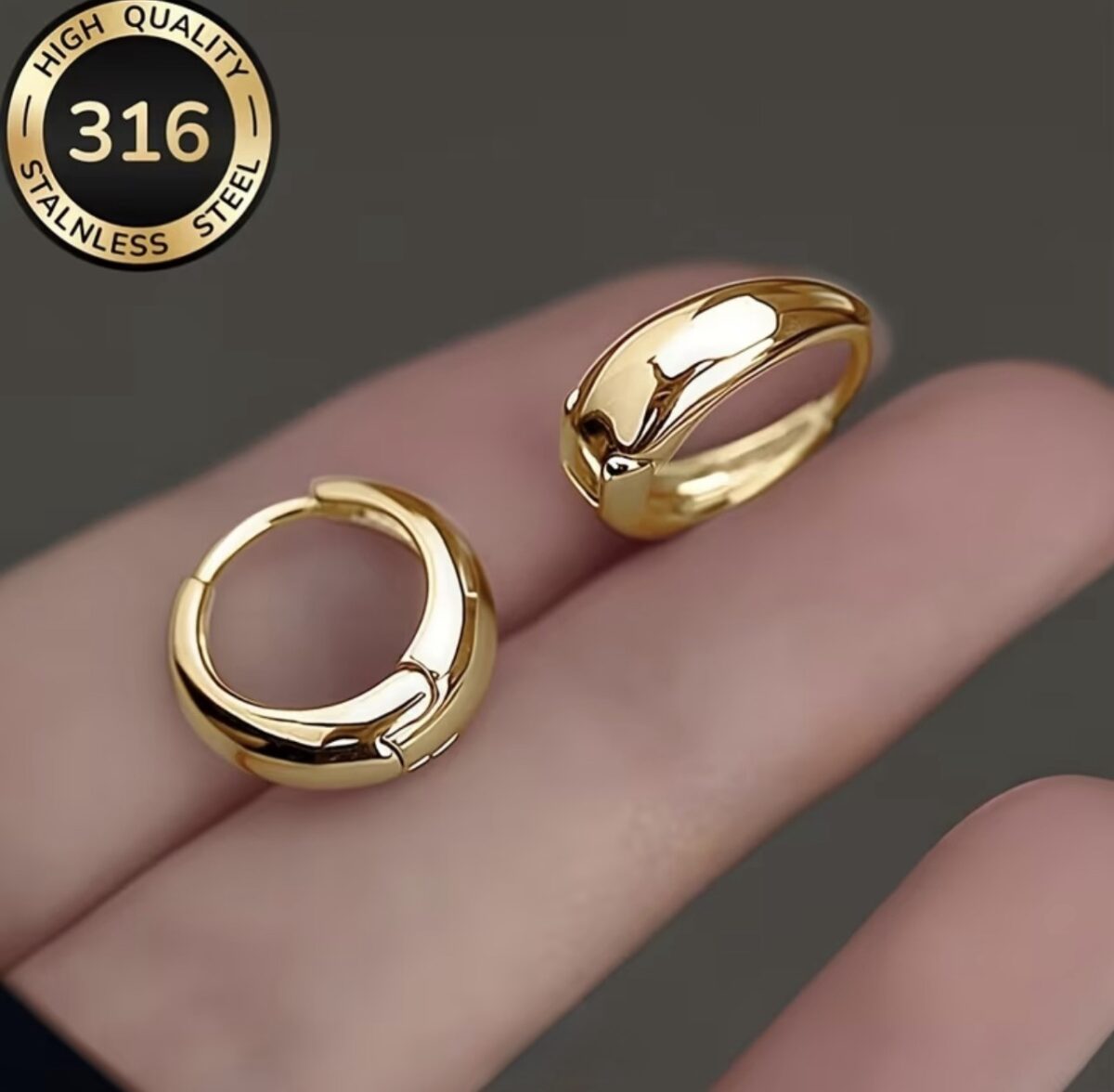 Klasikiniai žiediniai auskarai | 316 nerūdijantis plienas