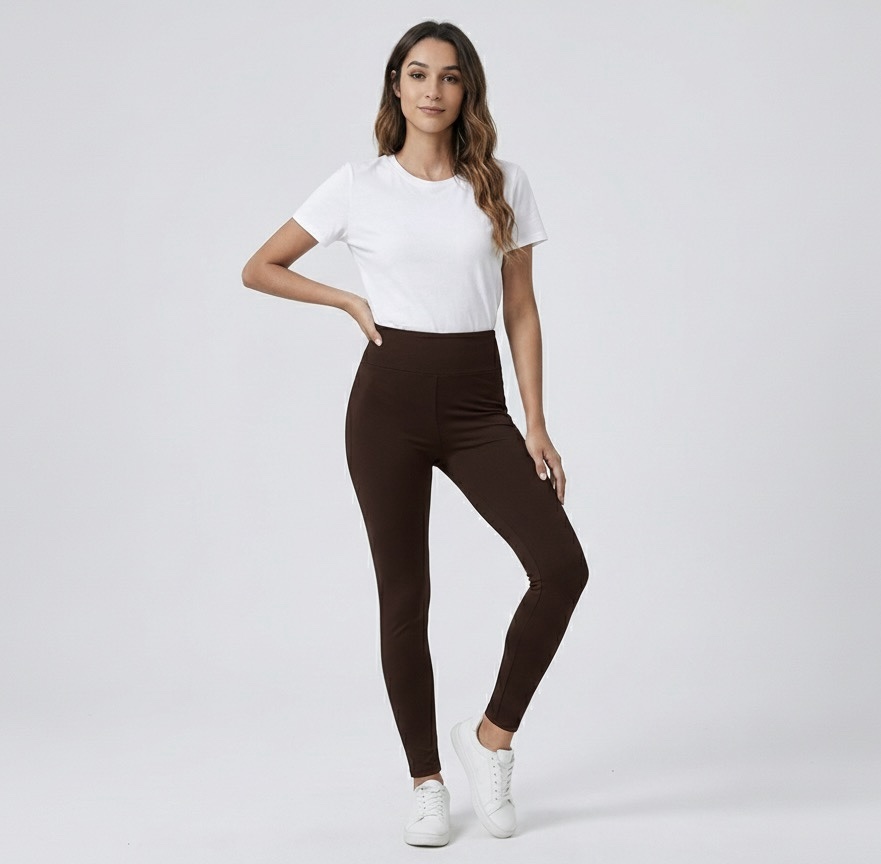 Pašiltintos rudos tamprės aukštu liemeniu