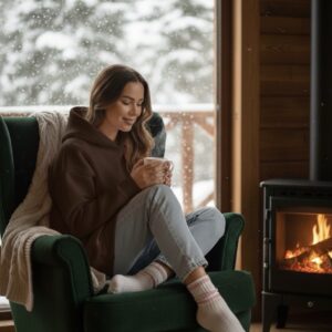 Klasikinis džemperis su kengūros kišene (S–L) “rudas”