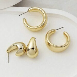 LADY COCO auksinės spalvos auskarų rinkinys (2 poros)