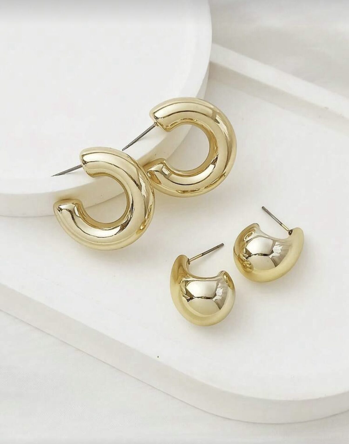 LADY COCO auksinės spalvos auskarų rinkinys (2 poros)