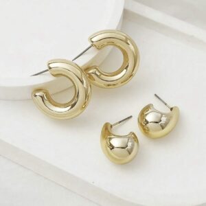 LADY COCO auksinės spalvos auskarų rinkinys (2 poros)