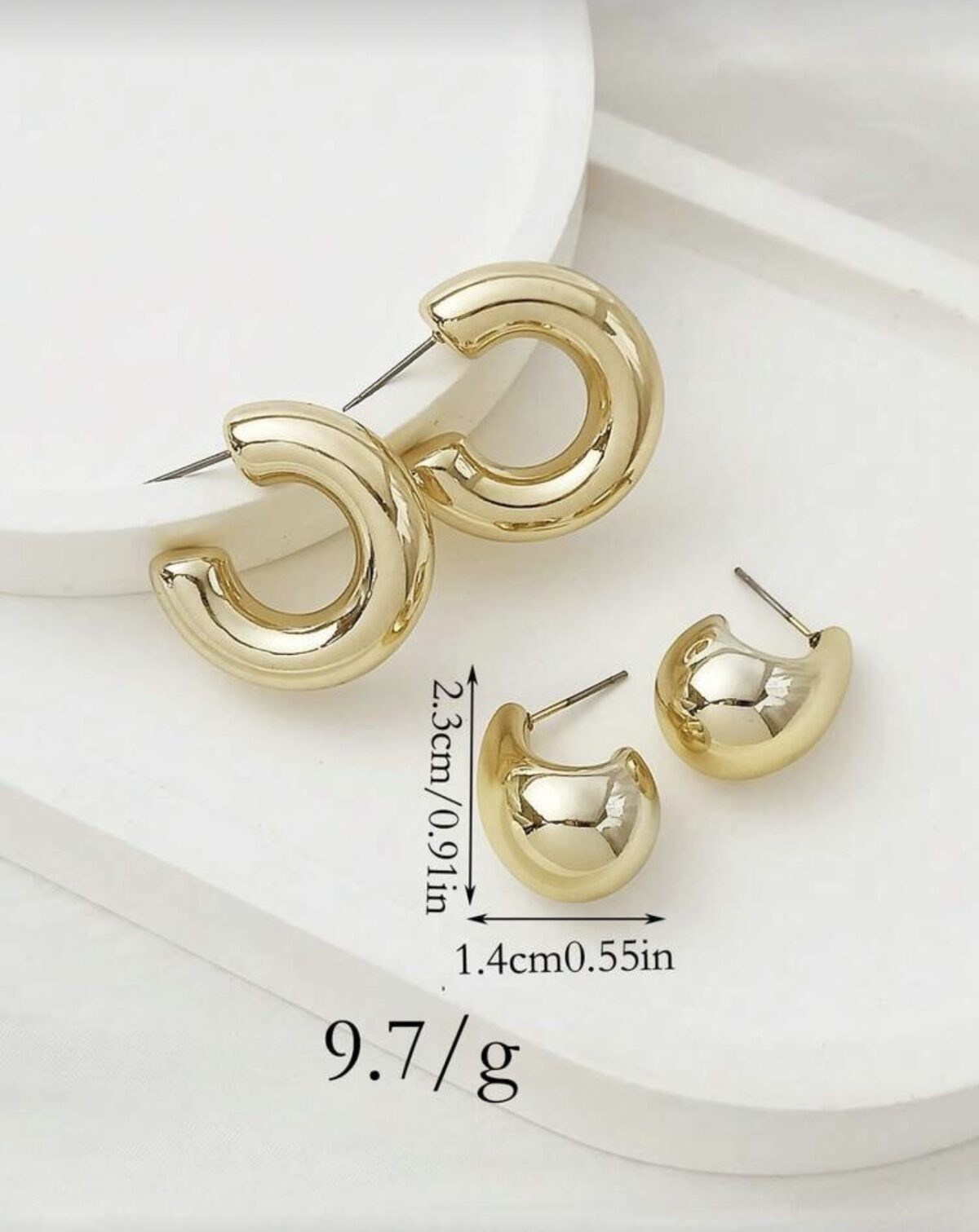 LADY COCO auksinės spalvos auskarų rinkinys (2 poros)