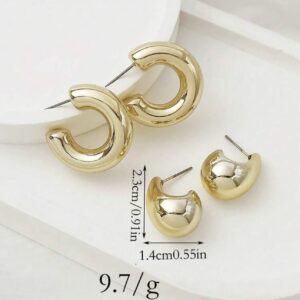 LADY COCO auksinės spalvos auskarų rinkinys (2 poros)