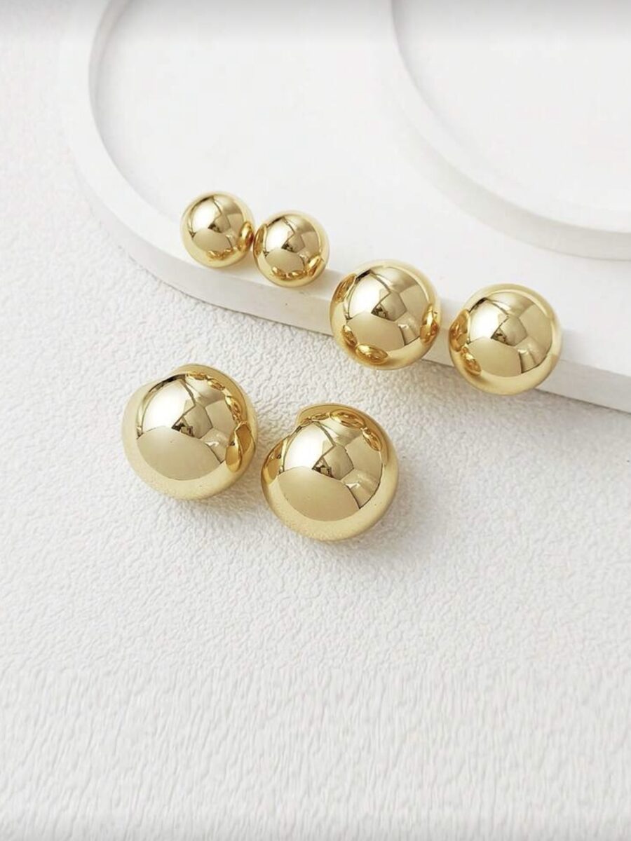 LADY COCO auksinės spalvos apvalių auskarų rinkinys (3 poros)