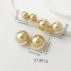 LADY COCO auksinės spalvos apvalių auskarų rinkinys (3 poros)