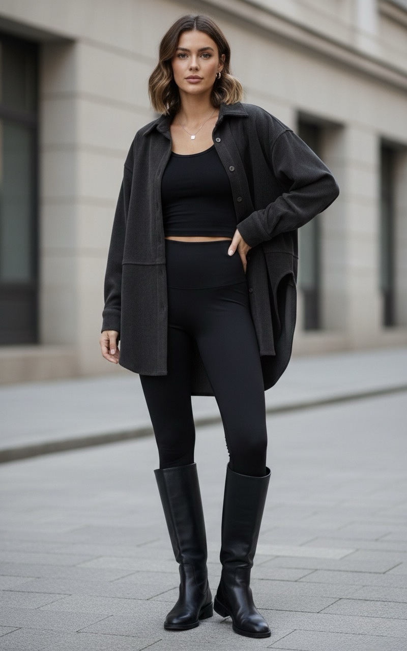 Velvetiniai juodi ilgi marškiniai – patogūs ir stilingi kasdienai