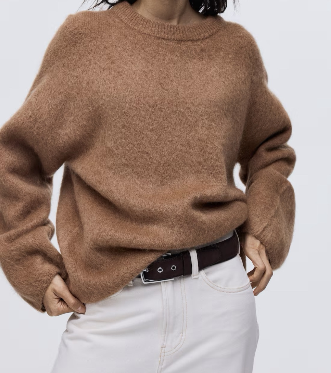 Purios tekstūros oversize megztinis