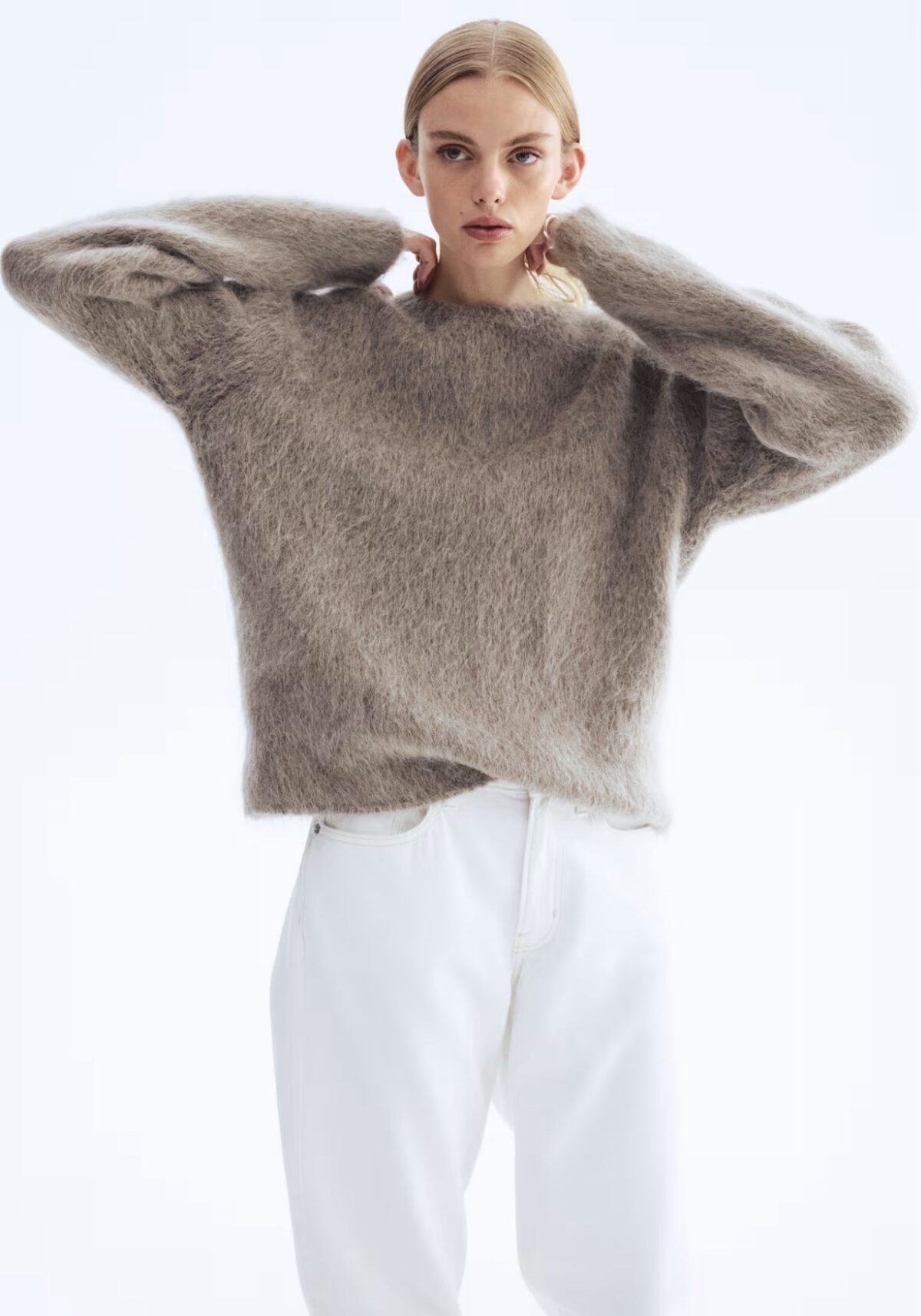 Purios tekstūros moherinis megztinis