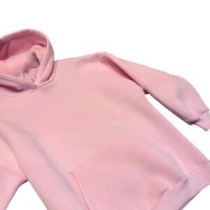 Klasikinis džemperis su kengūros kišene (S–L) “baby pink”