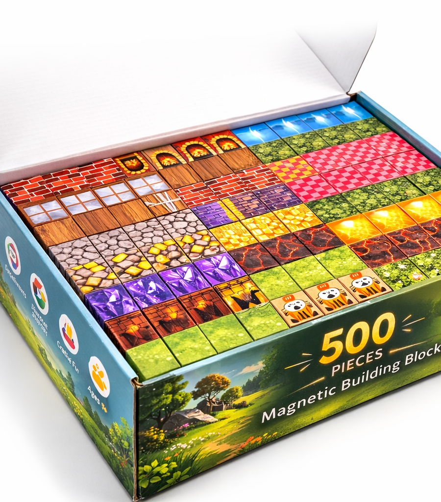 Magnetinės kaladėlės – 500 vnt. rinkinys