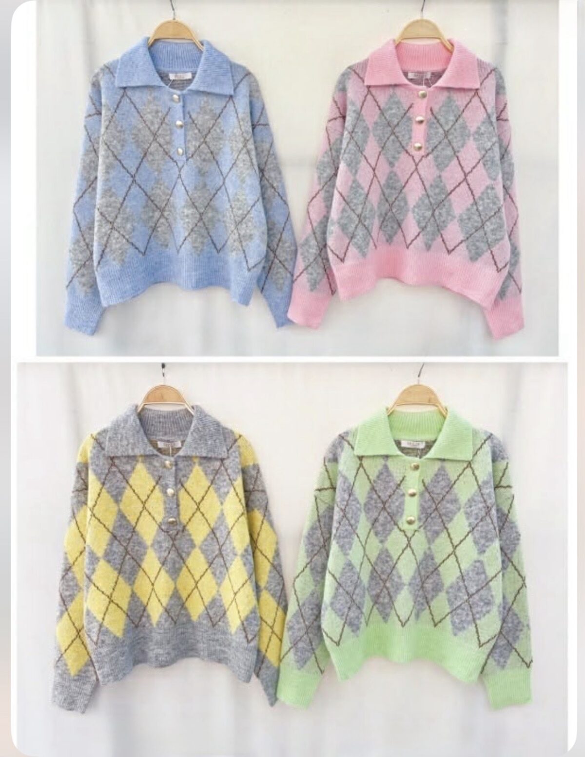 Megztukas su apykakle ir sagutėmis