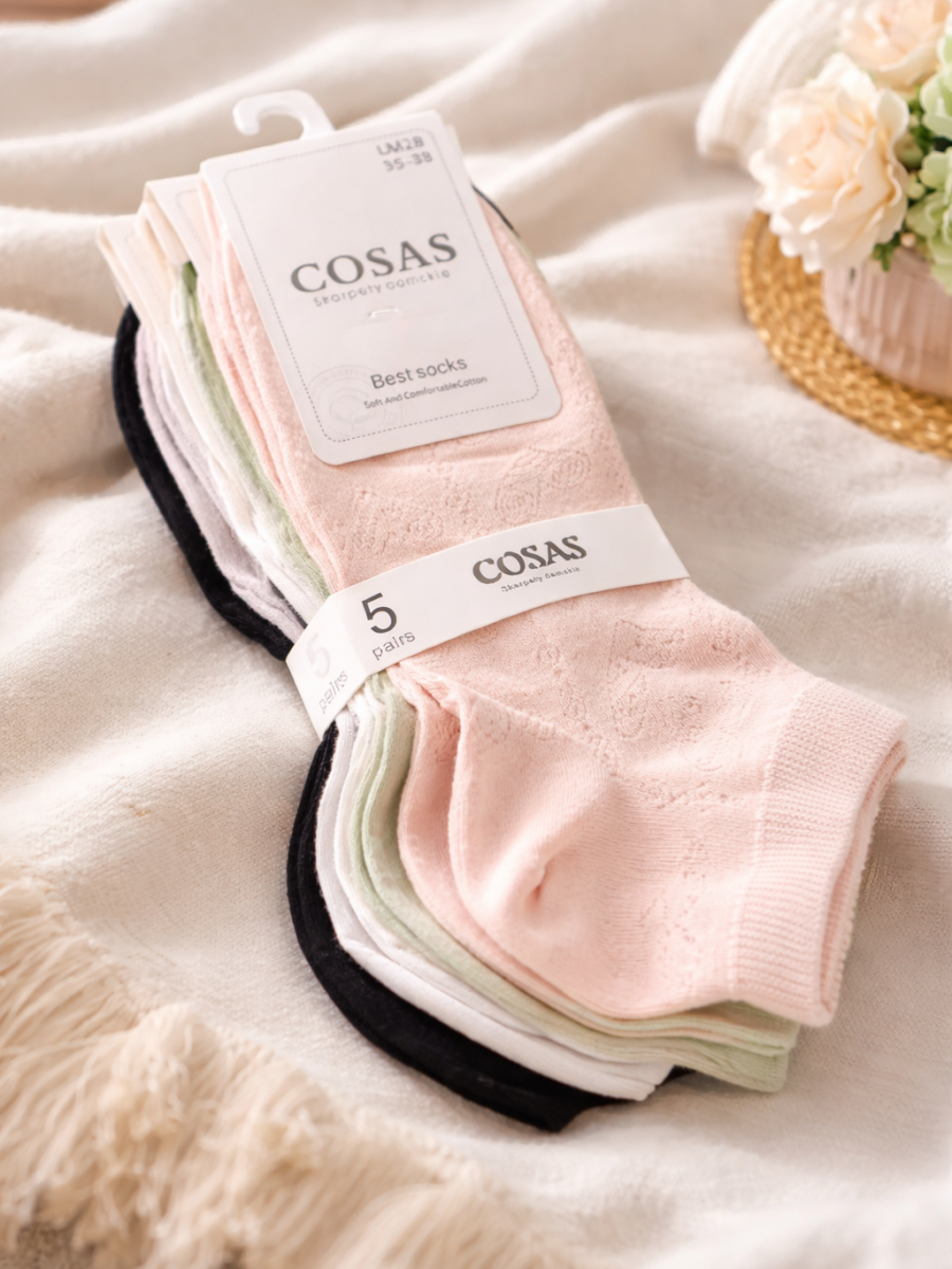 3c565d81-bb38-4faa-a5b5-eb6e3a8edf5b Moteriškos kojinaitės COSAS (5 poros)
