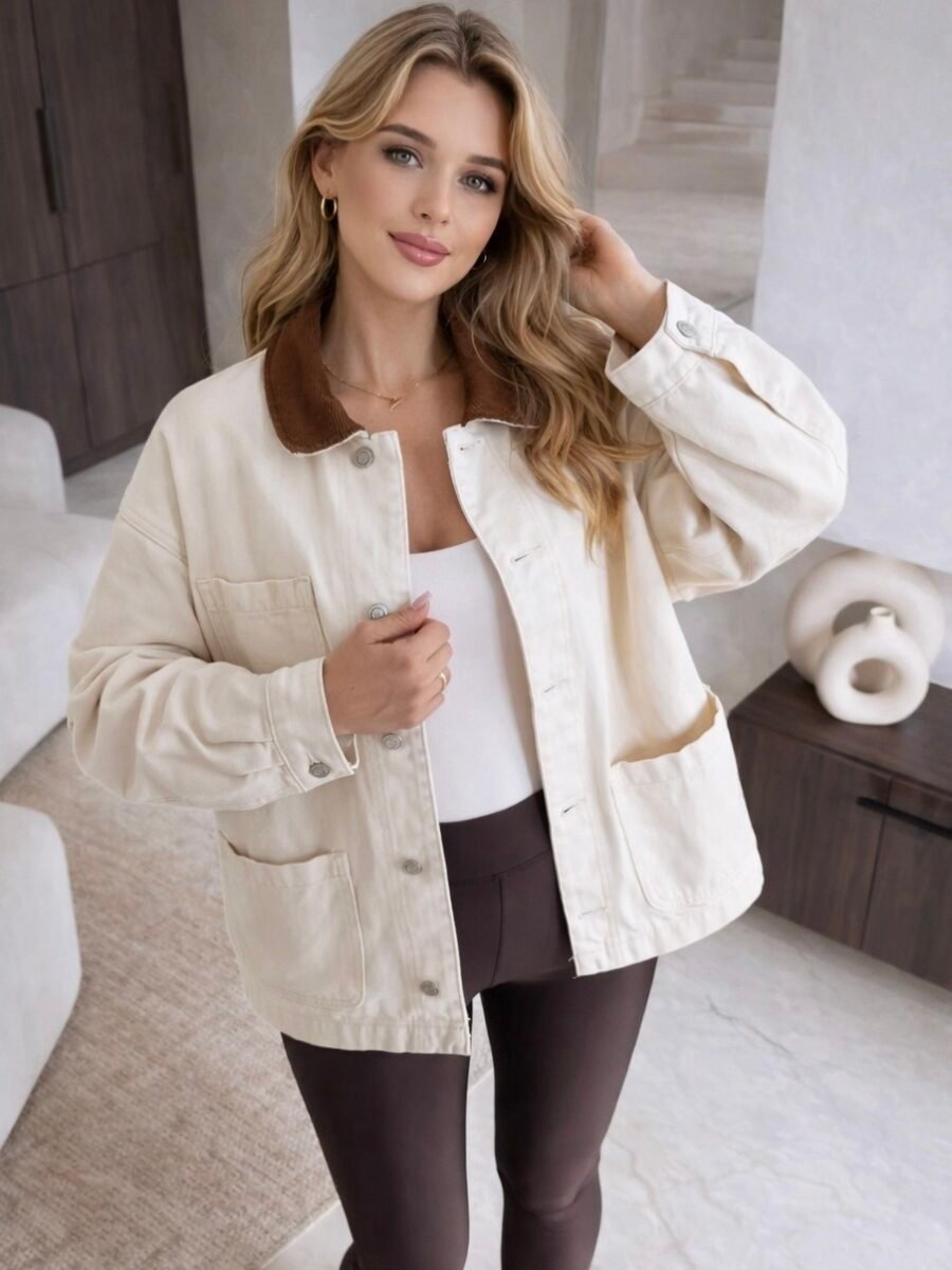 Džinsinis švarkelis su kišenėmis