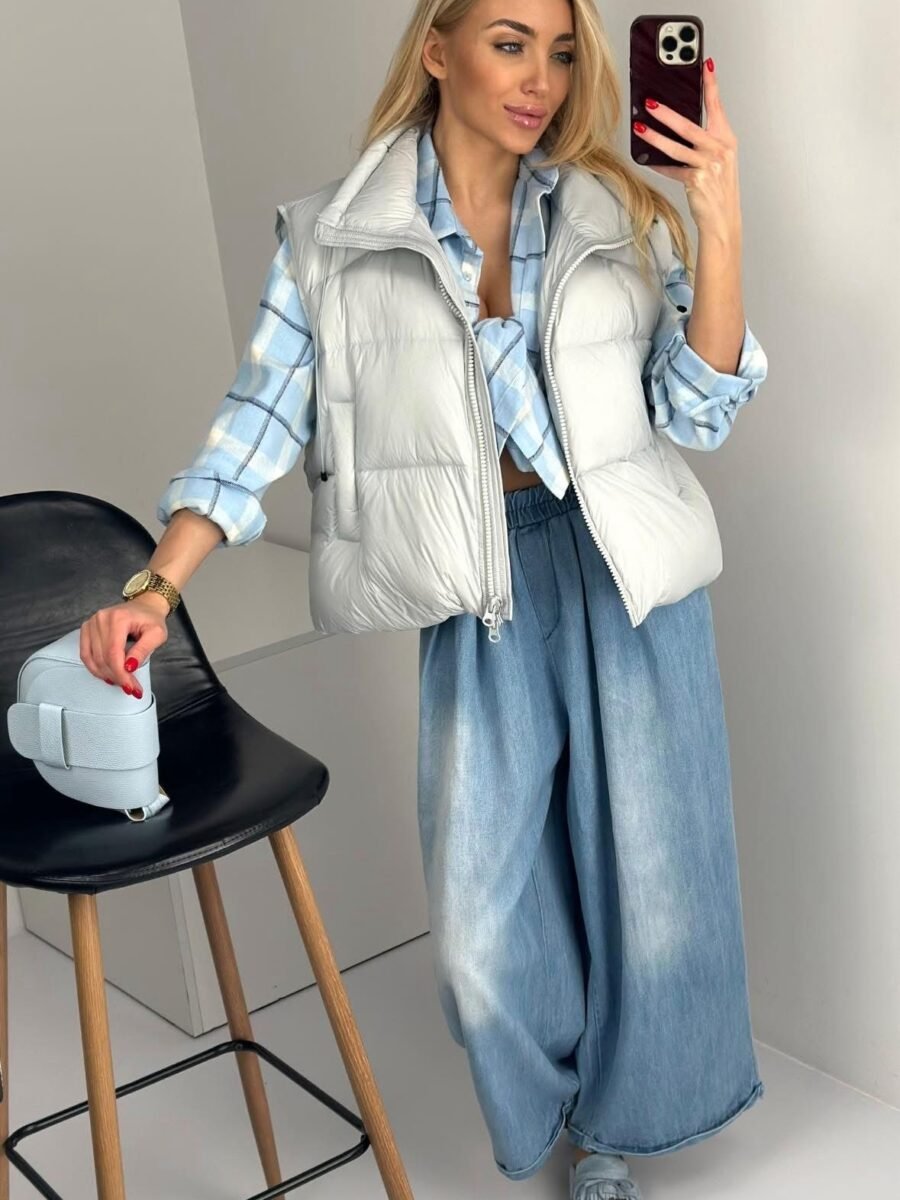 Pūkinė liemenė (dangaus žydra)