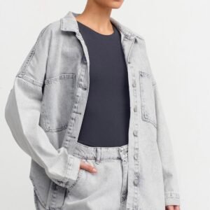 DILVIN oversized džinsinis švarkas