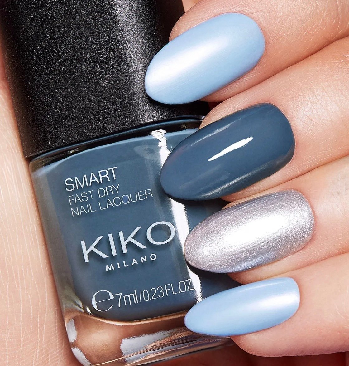 KIKO MILANO Smart Nail Lacquer 81 Pearly Light Blue – greitai džiūstantis nagų lakas