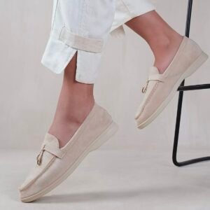 screenshot-903 Kreminiai mokasinai iš natūralios zomšos odos